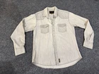 Wrangler western shirt mens large gray pearl snap long sleeve retro cowboy