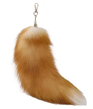 Fluffy Fur Wolf Tail Keychain Black Red Purple Fox Tail Key Chain Cosplay Toy...