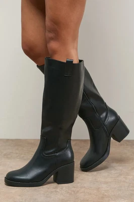 Oasis Natural Black Kniehohe Stiefel Damen Daywear Stiefel