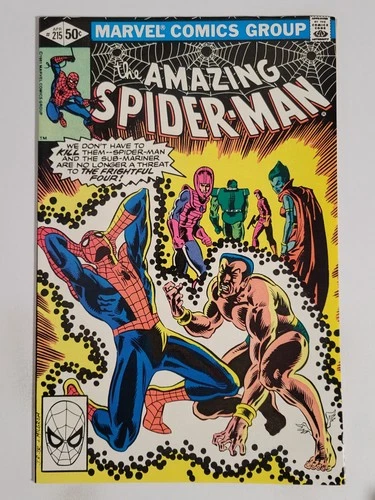 Amazing Spider-man #215 Marvel 1981 VF+ 8.5 Sub-Mariner, Frightful Four app