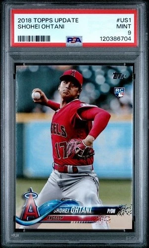 SHOHEI OHTANI - 2018 Topps Update - #US1 Pitching, Red Jersey (RC) ROOKIE PSA 9!