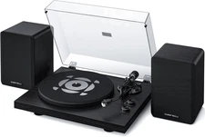 Soulbox S1 Vinyl Record Player with Stereo Speakers, Turntable with Built-In Pre