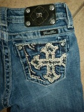 Girl  s Size 12 MISS ME JK5452M2 CROSS White-Stitched Bermuda Shorts