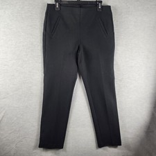 Chicos 1 Black Pull-on Pants 8 Stretch Tapered Leg Casual Ankle Pants