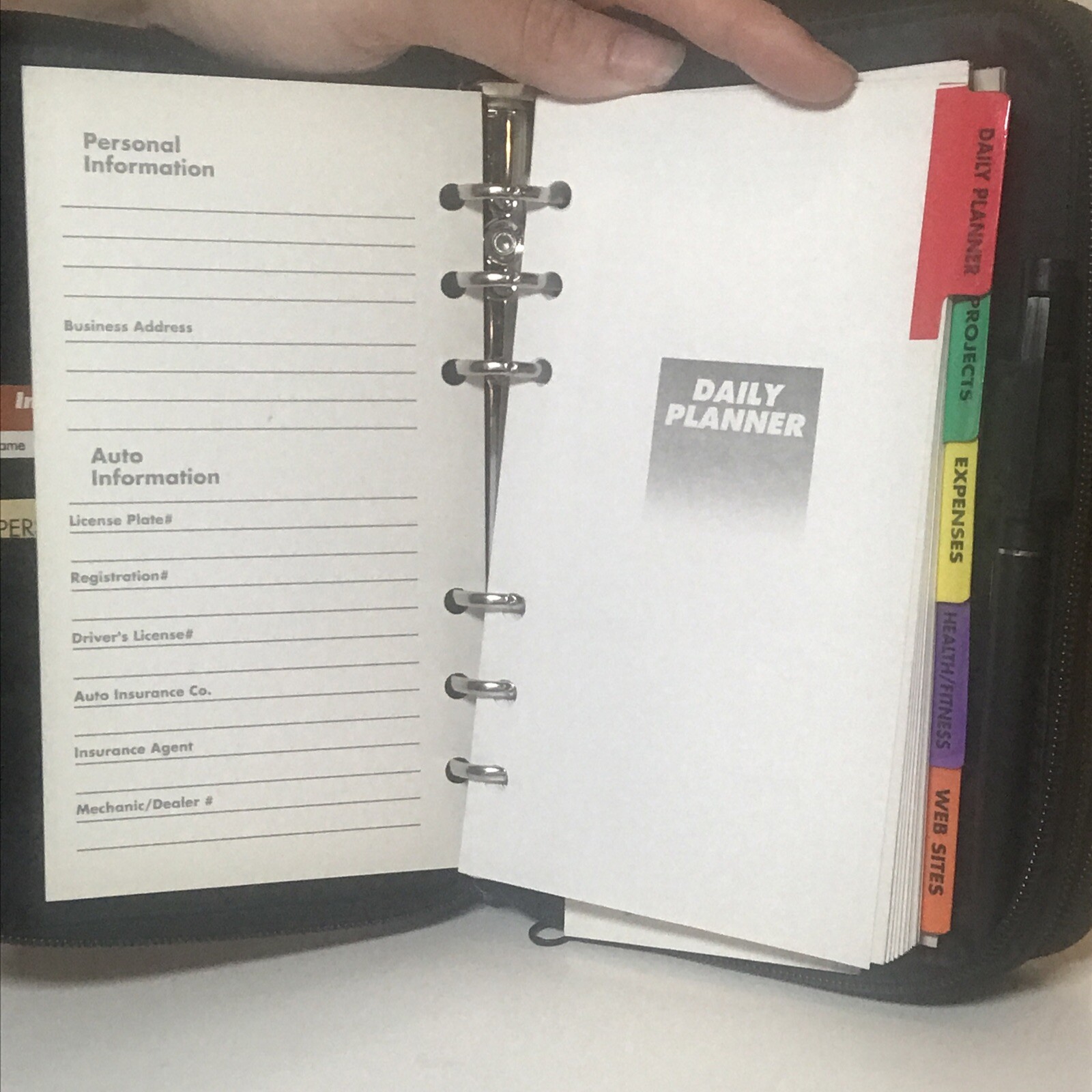 Wallet Wiz Organizer Planner Wristlet Black Faux Leather Zippers 90s ...