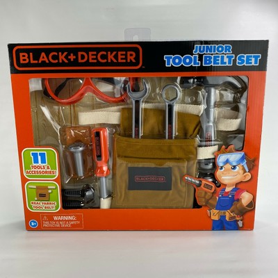 Black Decker Junior 11 Piece Pretend Play Tools Tool Belt Set for Kids Children 39897996387 | eBay
