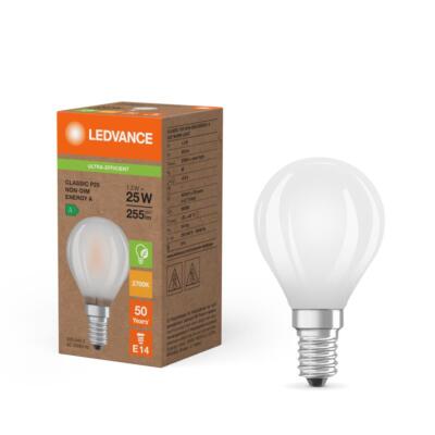 Ledvance E14 LED Tropfen Lampe matt Energy efficiency class A 1,2W wie 25W 2700K