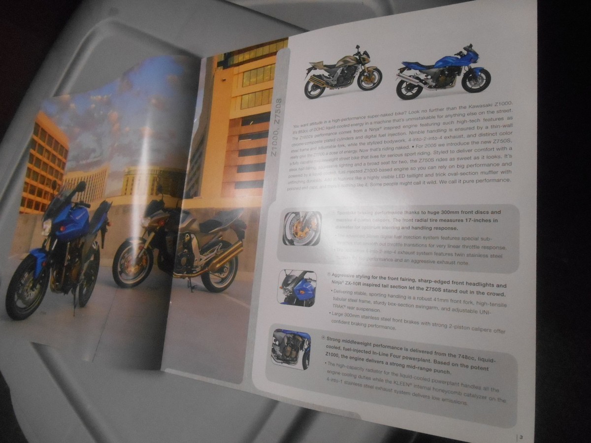 うに Kawasaki Dealer Sales Chart Brochure 2005 Z1000 Z750 S