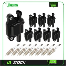 8x Square Ignition Coil & Iridium Spark Plug for 09-13 Cadillac Escalade 6.0L V8
