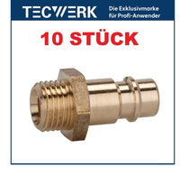 "10 StüCk Tecwerk Druckluft Messing Stecknippel Dn 7,2 3/8\" AußEngewinde Ag"