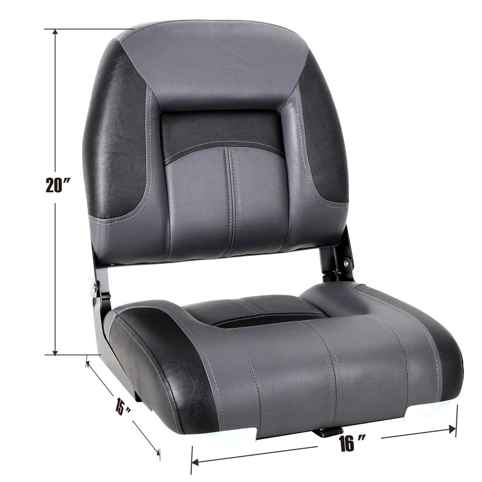 NORTHCAPTAIN Charcoal/Black Low Back Folding Boat Seat, 2 Seats - Image 3 of 4