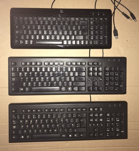 Logitech/HP PC USB Keyboards, USB PC Mice + Maplin Mouse Mats. Job Lot 9 Items.