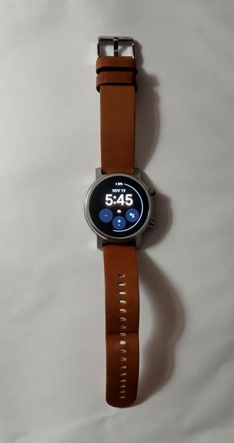 Motorola Moto 360 (3rd Gen.) 43mm Grey Stainless Steel Case with Brown Leather Band - (M360FS19
