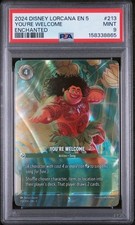 2024 DISNEY LORCANA EN 5-SHIMMERING SKIES ENCHANTED 213 YOU'RE WELCOME PSA 9