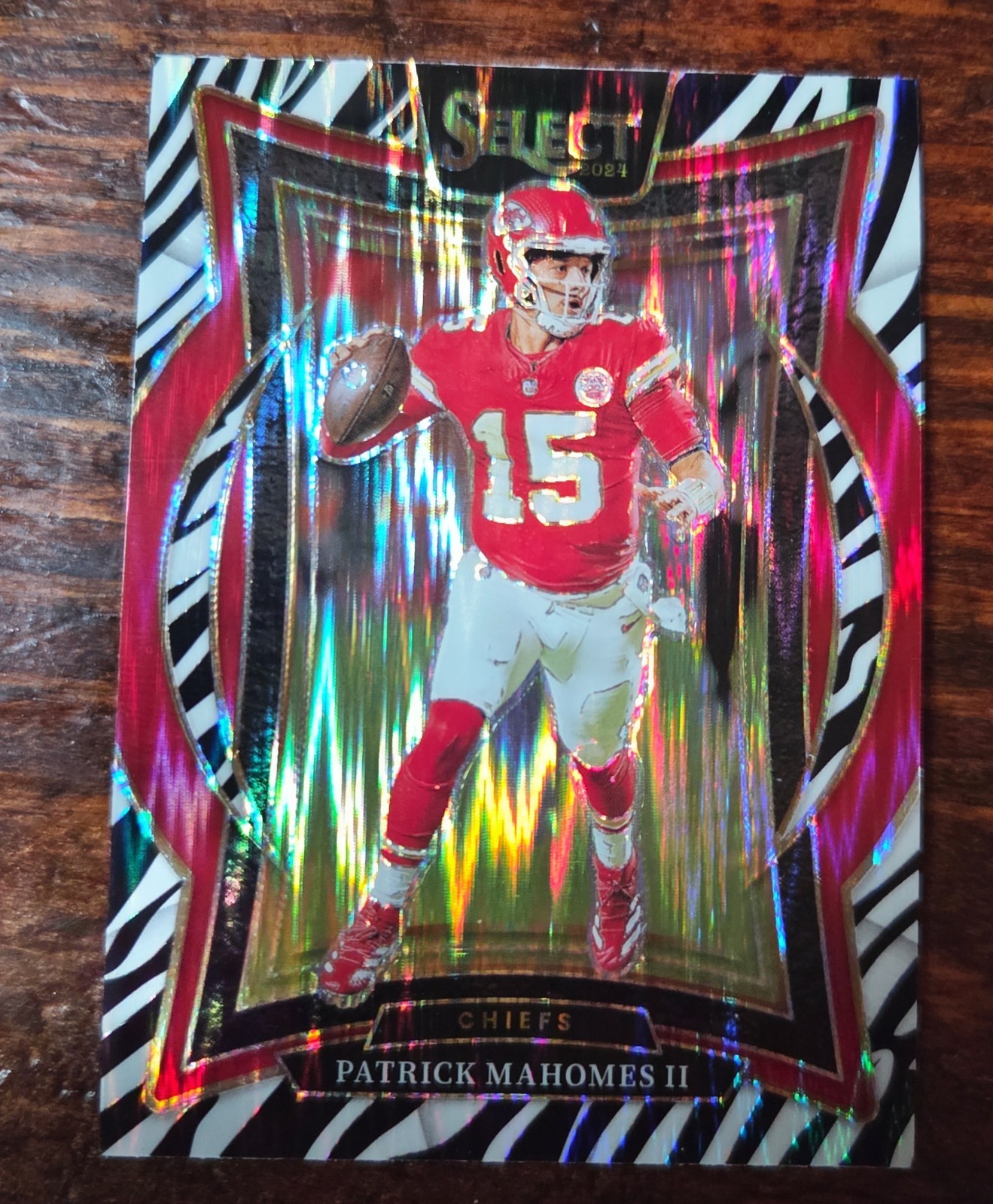 Patrick Mahomes 2024 Panini Select Zebra Prizm #33 CASE HIT SSP