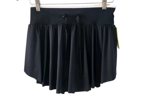 All In Motion Black Mid Rise Knit Active Skort Pleated Womens Size XS NEW