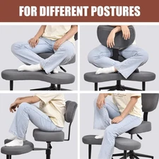 Office DeskChair Executive Meditation Cross Legged Chair Ergonomic Back/Gray