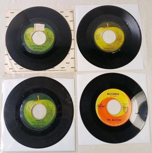The Beatles 45 RPM 7” Vinyl Record Lot Of 4 Help! A Hard Day's Night A4