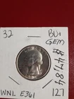 1932 Washington Quarter - Brilliant Uncirculated (BU) condition - 90% Silver