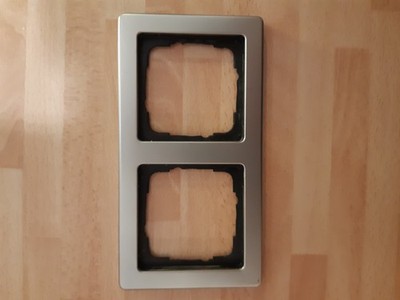 Gira 2-fach Rahmen  Steckdose Schalter Edelstahl E21 Silber Alu