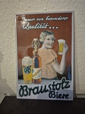 Blechschild  Bier  Werbung  Braustolz Bier  r...