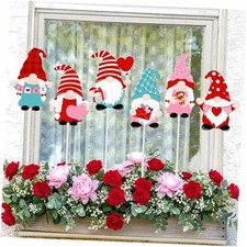 6 Pcs 12 Inch Valentine's Day Metal Yard Sign Valentines Gnome Metal Yard