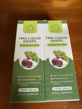 2 Pack BBEEAAUU TMG Liquid Drops Trimethlglycine 1000MG Blood Orange Flavor