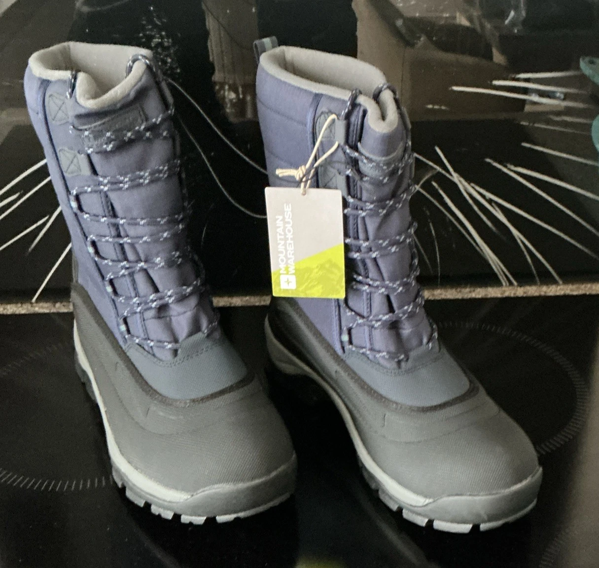 Mountain Warehouse Park Men's Snow Boots Water Resistant Winter Boots Blue 9