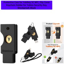 Protective Case for Yubikey 5C NFC, Flip Cover Keychain Holder for Yubico Sec...