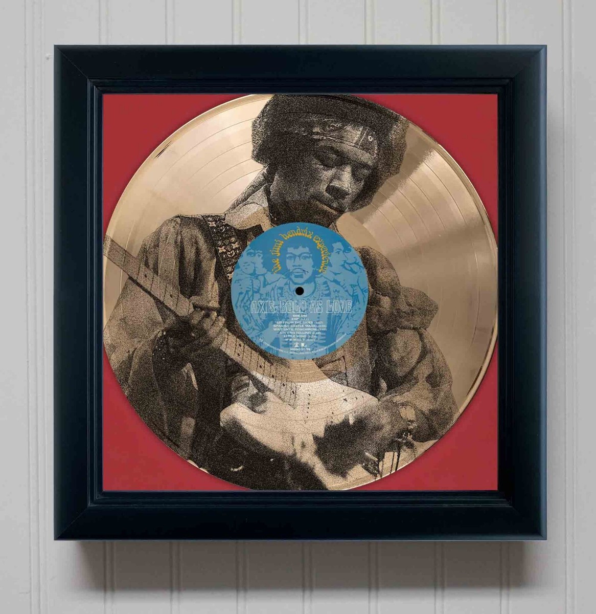 Jimi Hendrix Are You Experienced Framed Gold Etched LP Shadowbox