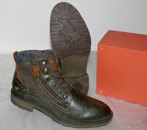 Mustang Denim ZIP Herbst Winter Schuhe Boots Stiefel Warm Futter 42 Braun N19 - Bild 9 von 12