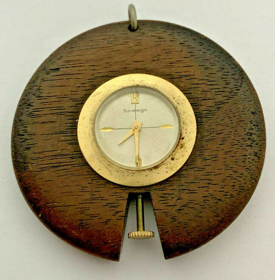  Sovereign Wood Pendent Manual Wind Up Watch 17 Jewels Model 6G3B8