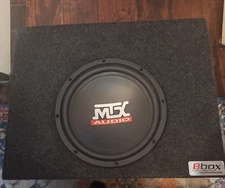 MTX Audio 10" Subwoofer in Felt Covered Custom Made Box w/ Terminal Cup