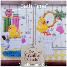 Vintage The Creative Circle Kit #0234 "Bath Time" Set of 2 5" x 7" Prints