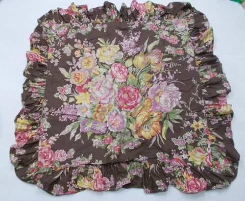 2 AVL Ralph Lauren Garden Gate Brown Chintz Floral Euro French Country Cottage