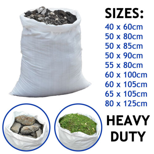 Woven Polypropylene Sacks Heavy Duty Rubble Waste Builders Bags Sand Bag PB - Afbeelding 1 van 13