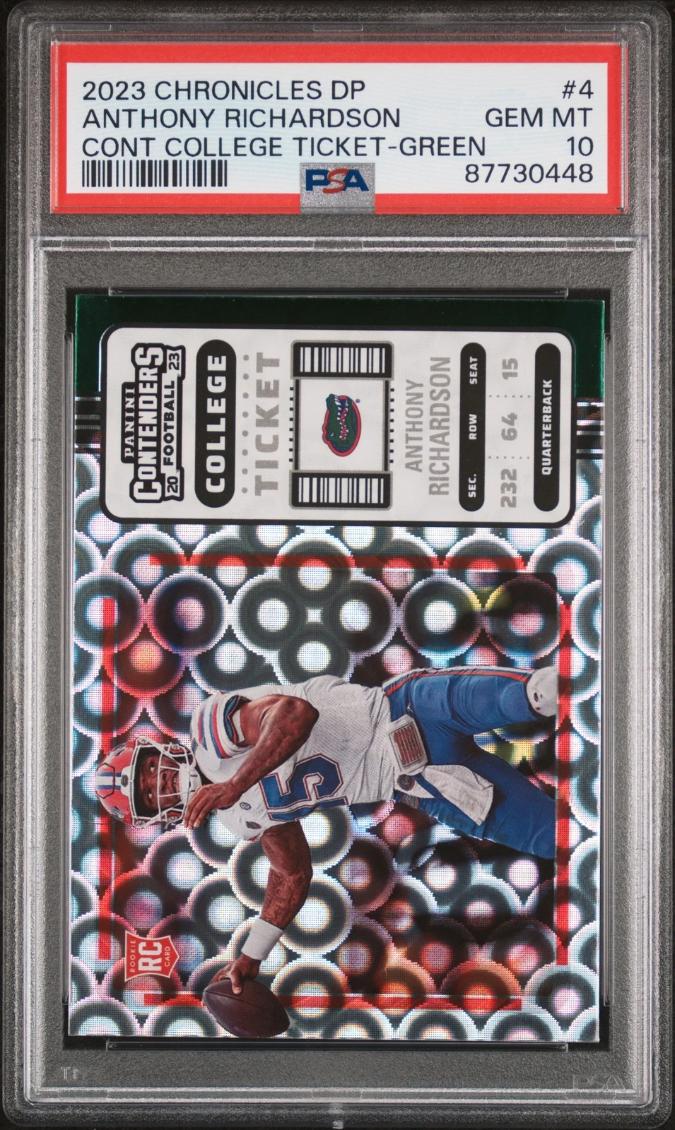 Anthony Richardson Panini Chronicles Draft Picks Contenders College Ticket #4 Green