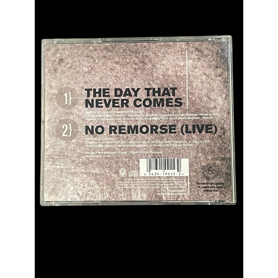 2008 Metallica The Day That Never Comes Single CD Rare OOP No Remorse Live Foto 2 de 4