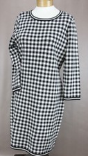 Lauren Ralph Lauren Women's Black & White Plaid Knit Dress Ret $149 New