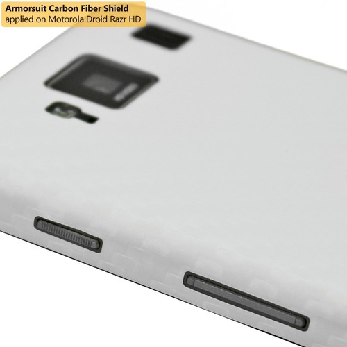 ArmorSuit Motorola Droid Razr HD Screen Protector + White Carbon Fiber Skin USA - Picture 5 of 11