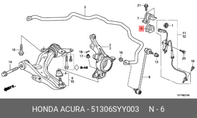 Genuine OE Bushing Rubber 51306SYY003 for Honda 51306-SYY003