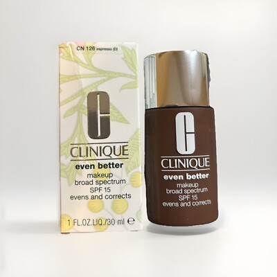 NIB! Clinique Even Better Makeup SPF 15 - Evens & Corrects - CN 126 Expresso (D)