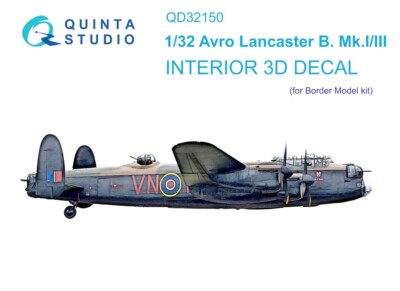 1/32 Quinta Studio 3D Decal #32150 Lancaster B Mk.I/III Interior For BDM Kit