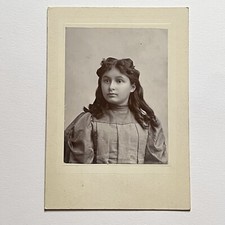 Antique Photograph On Board Adorable Girl Beautiful Dark Curls