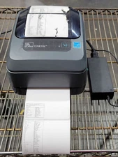Zebra GX430t Barcode Label Printer GX43-102510-000 w/ Power Supply