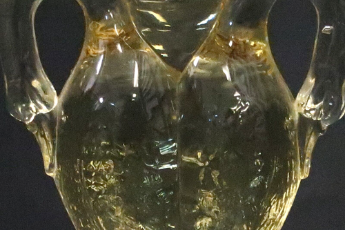 HEISEY SAHARA SWAN 6-1/2" AMBER YELLOW CANDLESTICK HOLDER - Picture 5 of 9