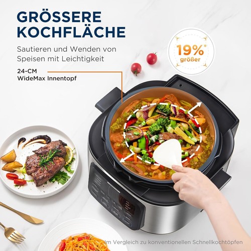 Midea Schnellkochtopf 9-in-1 Multikocher mit 12 Funktionen, 6 L / Reisekocher - Bild 4 von 7