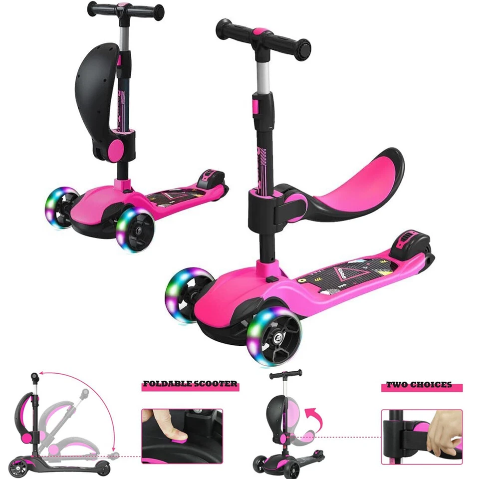 MARKENLOS Kinderroller ab 3-12 Jahre LED Räder Kinderscooter Cityroller Kinder Scooter DE