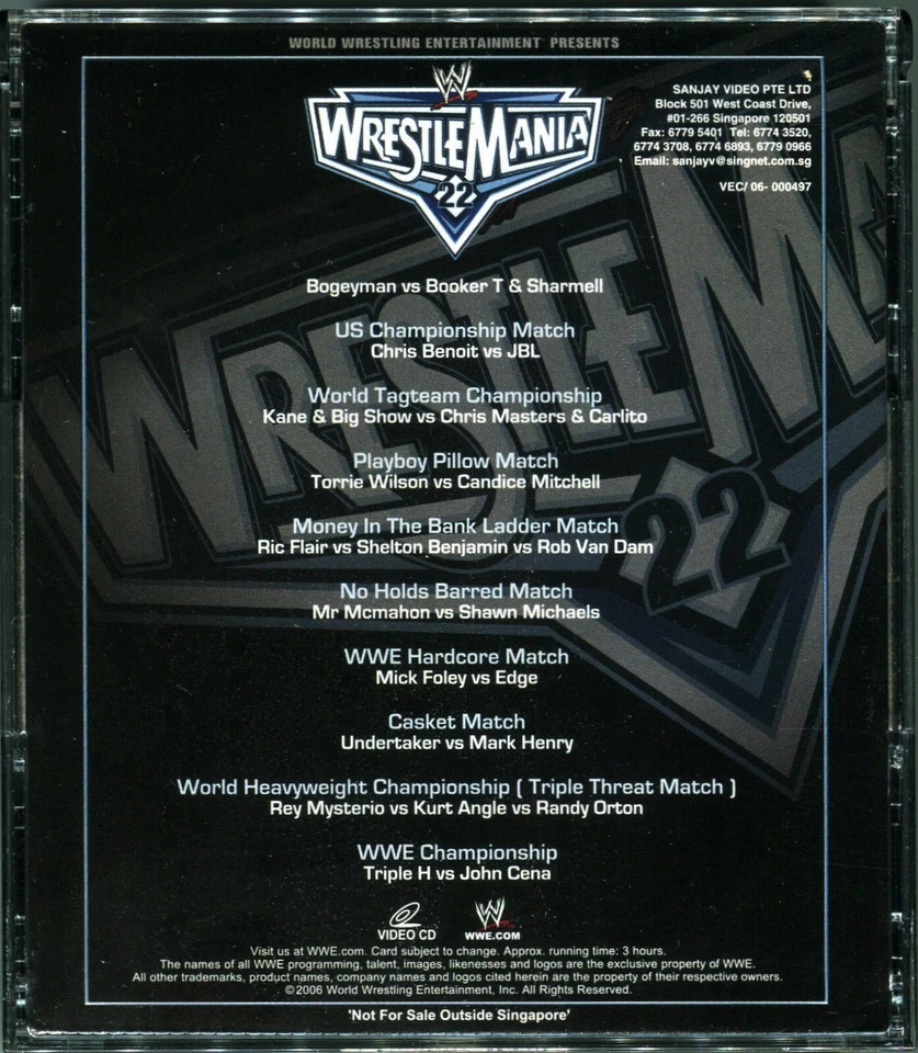 2006 WWE WrestleMania 22 Original Video CD 4-Disc Set