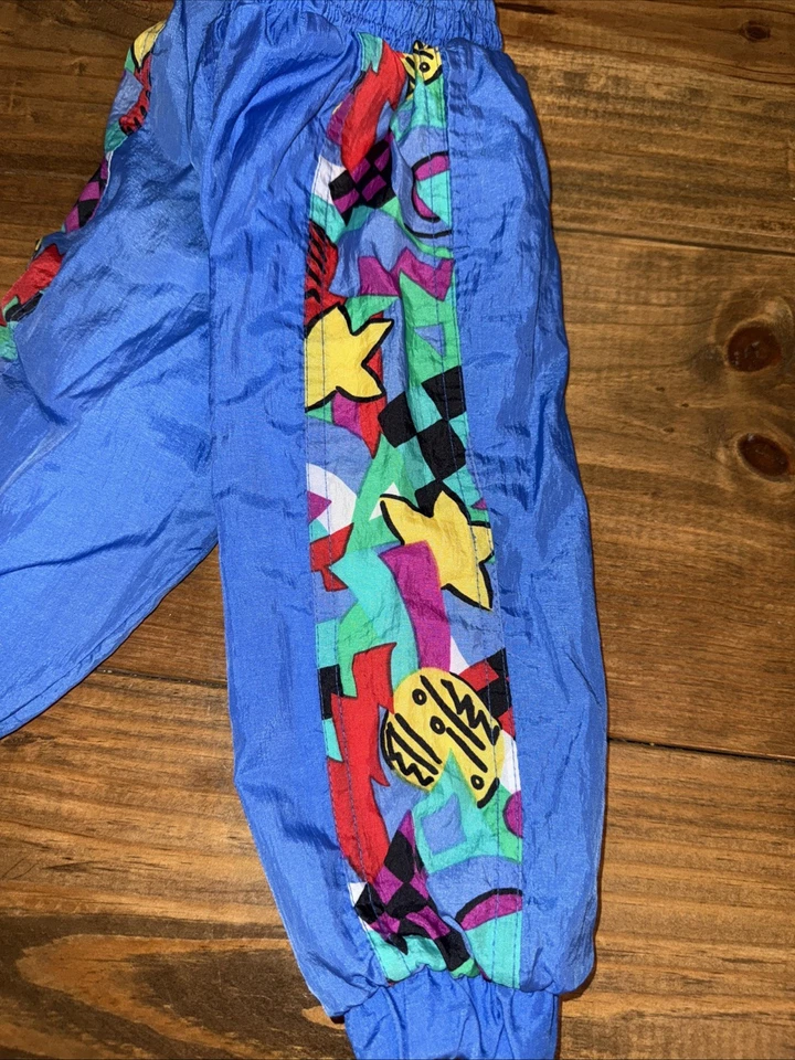 Pantalones de chándal vintage London Fog Parachute talla M 18-24 meses geométricos Foto 3 de 4